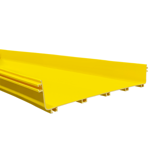 Straight section of optical tray, 100x600 mm, 2 meters, yellow