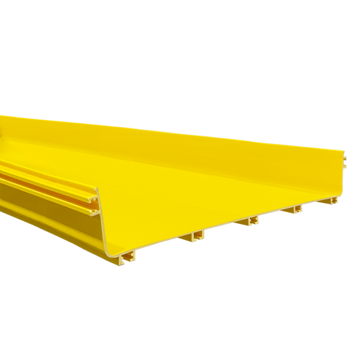 Straight section of optical tray, 100x600 mm, 2 meters, yellow