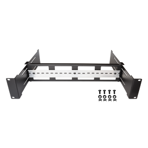 19" frame with DIN rail for installation of electrical machines, 2U