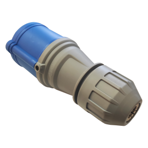 Single-phase IEC 309 socket, female, 32A, 250V, dismountable, blue