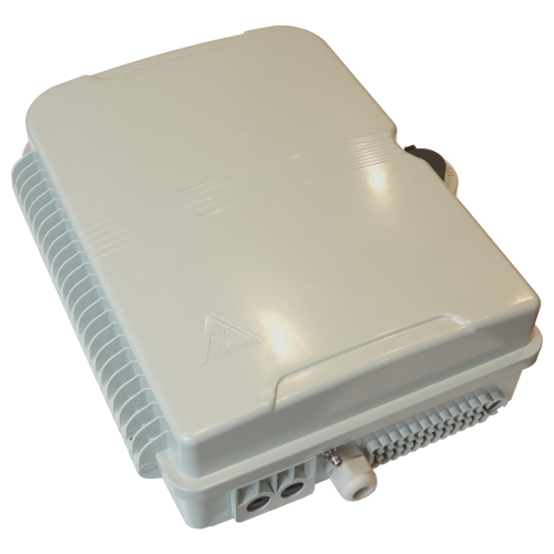 Wall-mounted distribution box for 24 fibers, outdoor installation, IP65