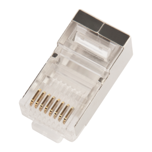EZ type RJ45 plug connector, 8P8C, STP, Cat. 5e, universal, 50 microns plated, 100 pcs.