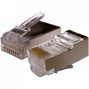 RJ45 STP 8P8C plug, universal, with load bar, cat. 6, 100 pcs
