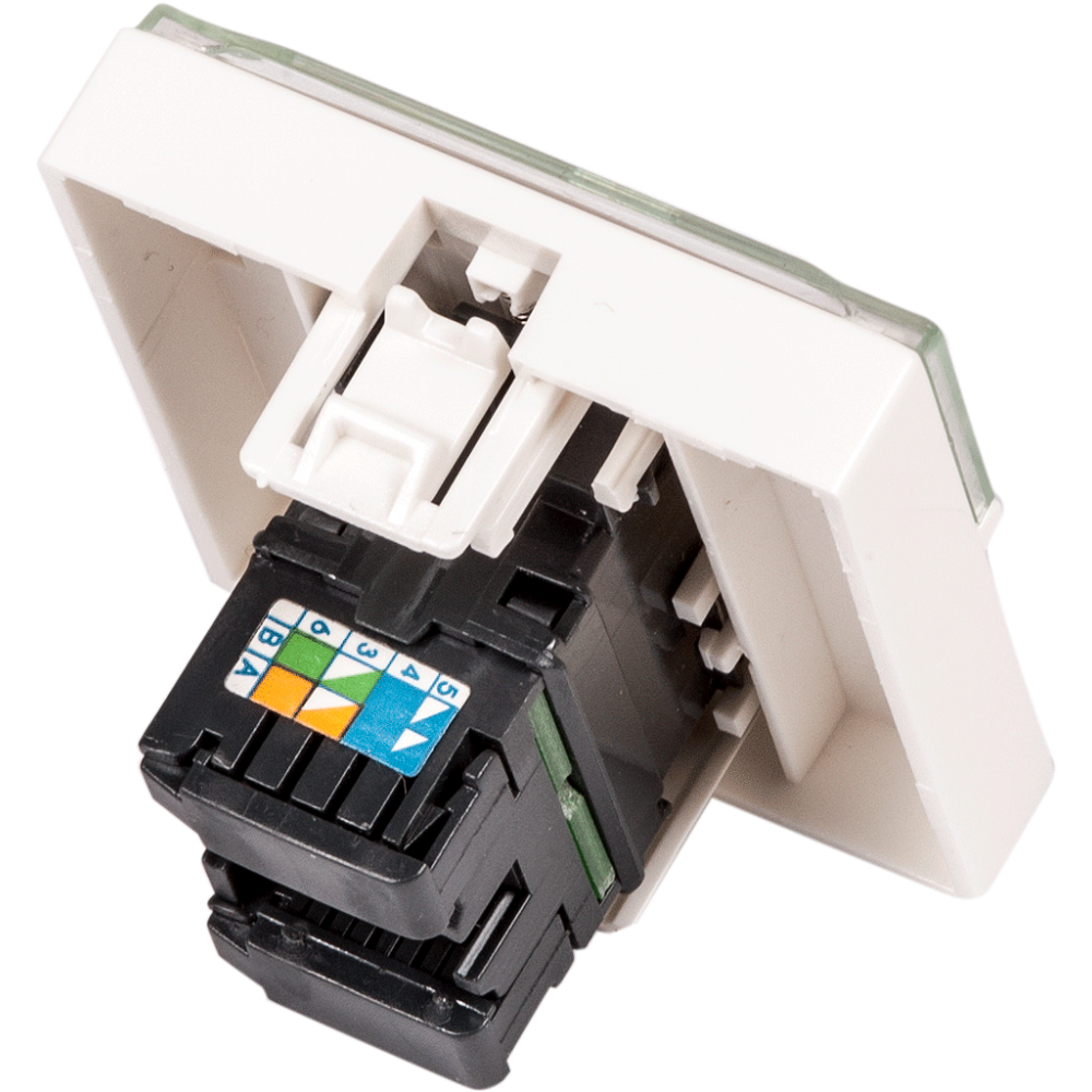 45x45 Mosaic insert, RJ-45 UTP, category 6, with shutter and enlarged ...