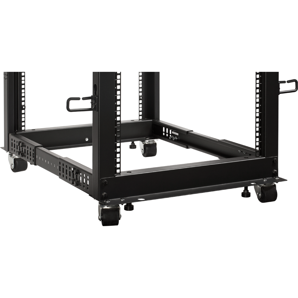 Depth adjustable four post rack