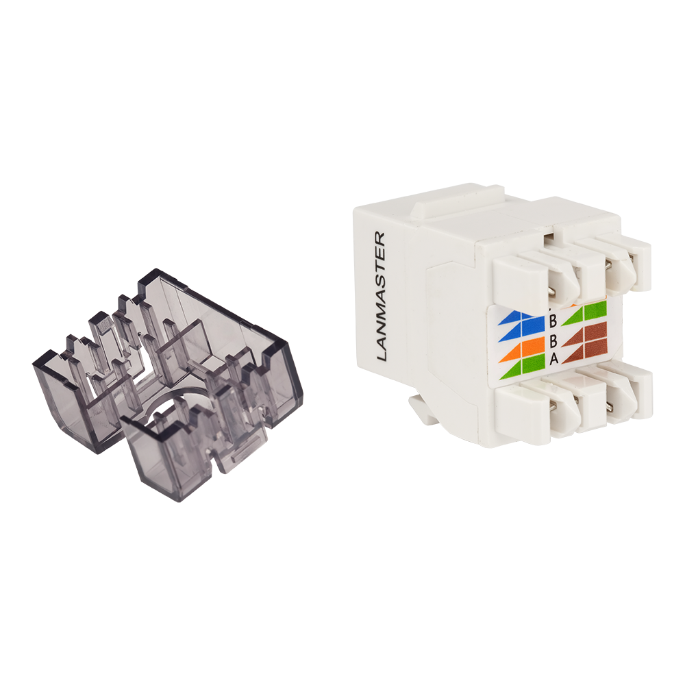 Keystone module, RJ45, category 6А, UTP, 180 degrees