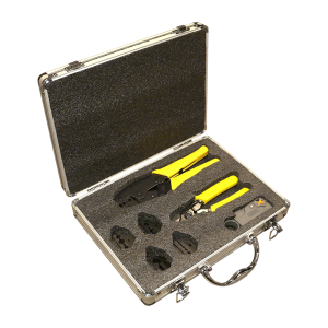 Coaxial cable crimp tool kit