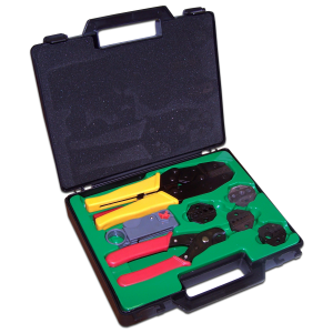 Coaxial cable crimp tool kit