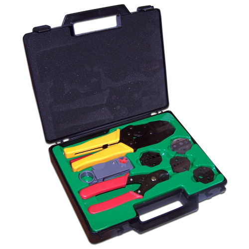 Coaxial cable crimp tool kit