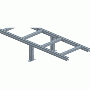 Floor support for aluminum ladder tray
