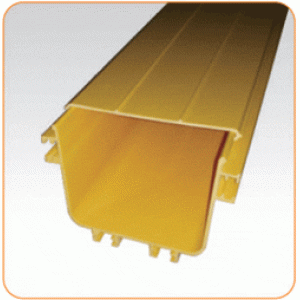 Cover for straight section of Fiber tray, 2 meters, yellow