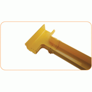 Horizontal tee for 240 mm channel tray and 120 mm branch tray joint, yellow