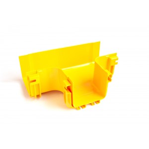 Horizontal tee for Fiber tray, mounting without couplers, yellow