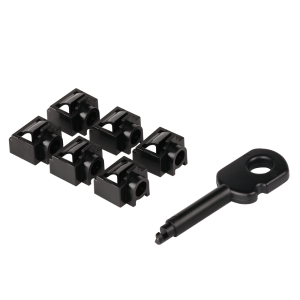 RJ-45 socket security stubs kit (6 pieces) and a key