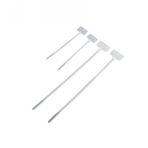 Plastic nylon cable tie with marking pad, white, 100 pcs.