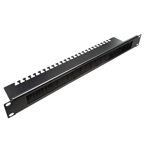 19" brush seal blanking panel with rear supporting bracket, 1U