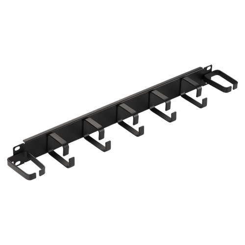 19" cable manager with 5 vertical rings and 2 side rings, 1U