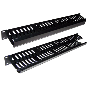 19" cable manager with cover for 24 port patch panels