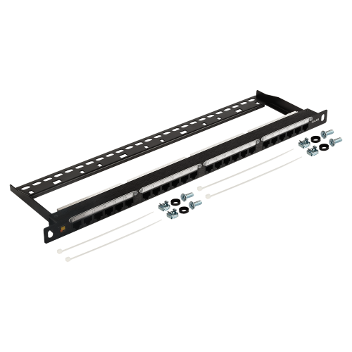 LANMASTER patch panel, 24 port, UTP, cat. 5E, 1U