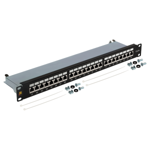 LANMASTER patch panel, 24 port, STP, cat. 5E, 1U