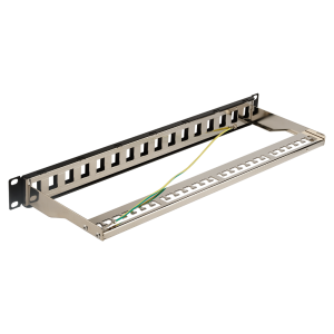 Патч-панель наборная 19", экранированная, 16 портов, 1U, с задним органайзером