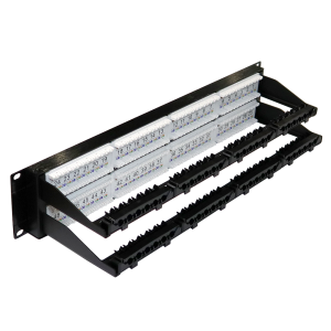 Патч-панель 19", 48 портов RJ45, неэкранированная, кат.6, 2U, с задним органайзером с фиксаторами кабеля