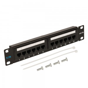 TWT 10" patch panel, 12 port, UTP, cat. 5E, 1U