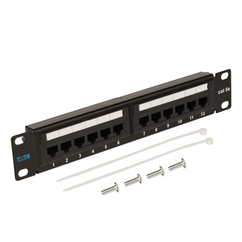 TWT 10" patch panel, 12 port, UTP, cat. 5E, 1U