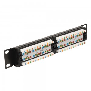 TWT 10" patch panel, 12 port, UTP, cat. 5E, 1U TWT 10" patch panel, 12 port, UTP, cat. 5E, 1U