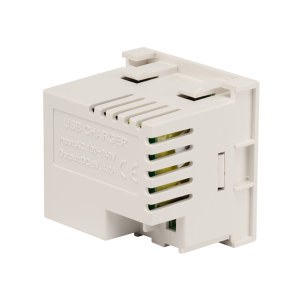 Модуль USB-зарядки, 2 порта USB-A, 4.2A/5V, 45x45, белый