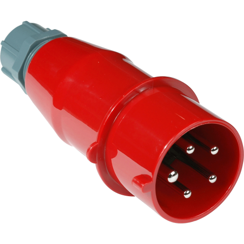 Three-phase IEC 309 Plug, Male, 32A, 380V, Dismountable, Red