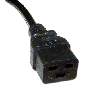 Power cord, C19-Schuko, angled, 3х1.5, 220V, 16A, black