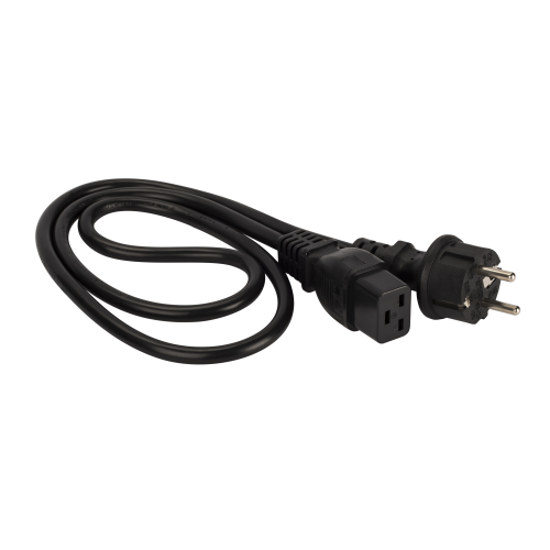 Power cord, C19-Schuko, straight, 3х1.5, 220V, 16A