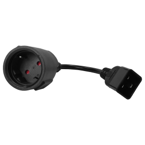 Extension cord, C20 inlet – Schuko socket, 3х1.5, 220V, 16A, black