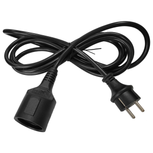 Extension cord, Schuko straight plug – Schuko socket, 3х1.5, 220V, 16A, black