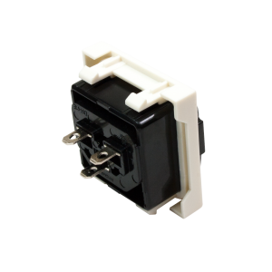 IEC 60320 C13 socket with locking, 10A, 250V, Mosaic typesize, 45x45 mm