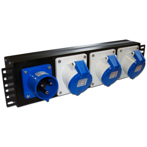 19" single-phase power distribution unit, IEC309, one inlet and three sockets, 32A, 250V