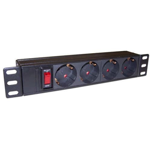 10" power distribution unit, 4 sockets, 10A, 250V, without power cord