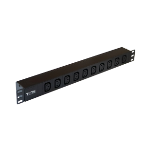 Блок розеток 19", 1-фазный без выключателя, 16A / 250V, 10xC13, без шнура питания, разъем C20