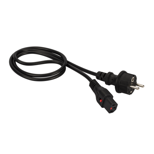 Power cord with lock, C13-Schuko, straight, 3х0.75, 220V, 10A