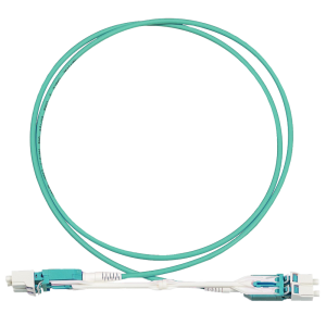 Duplex optical patch cord for high density panels, LC-LC, Uniboot Pull-tab, LSZH