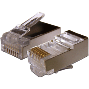 RJ45 STP 8P8C plug, universal, with load bar, cat. 6, 100 pcs